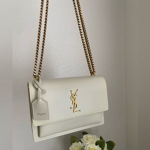 YSL Medium Sunset Bag/ Cream Color